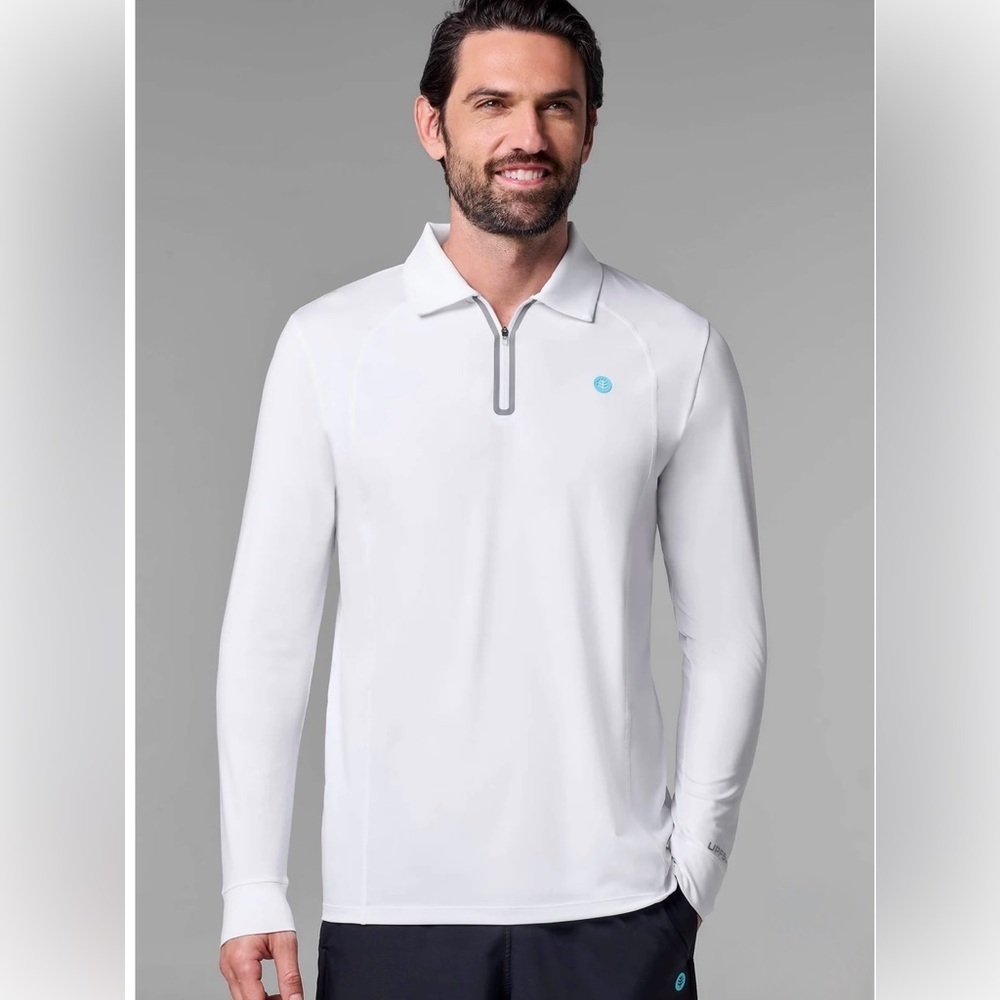 Coolibar Men’s Drive UV Golf Polo – Size XL White – Excellent Like-New Condition